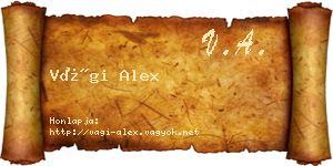 Vági Alex névjegykártya